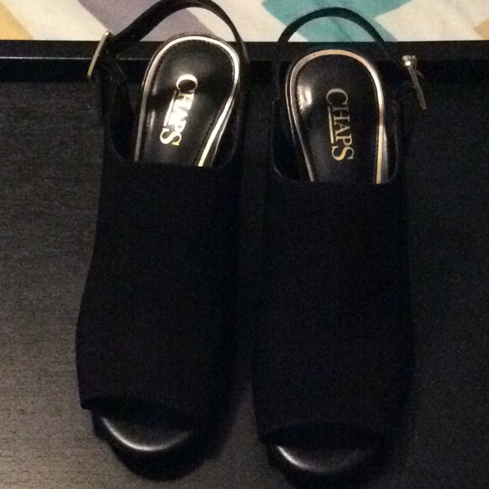 Chaps Sz 7 black Chaps Wadley mule high heels